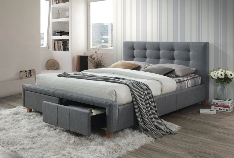 Čalúnená postel ASCOT 160x200 šedá