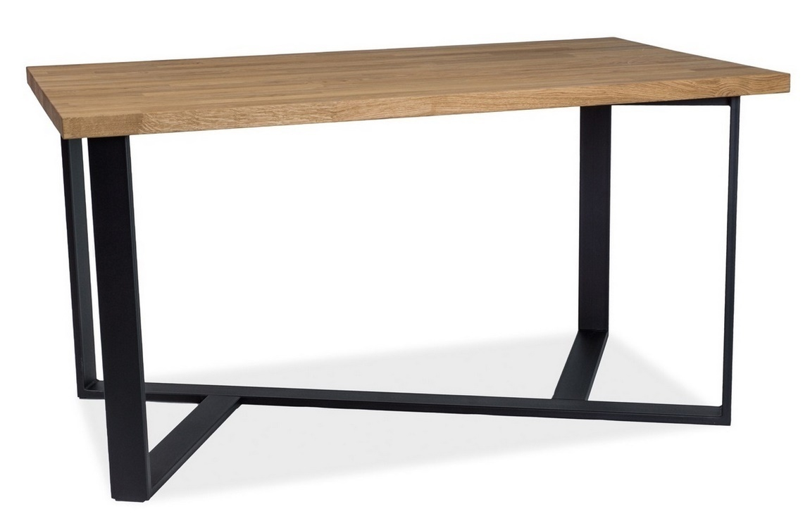 Jedálenský stôl BERNARDO 150x90 dub masiv/čierna