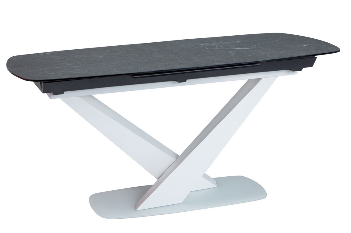 Jedálenský stôl rozkladací CASSINO II biely mat/ceramic grafit