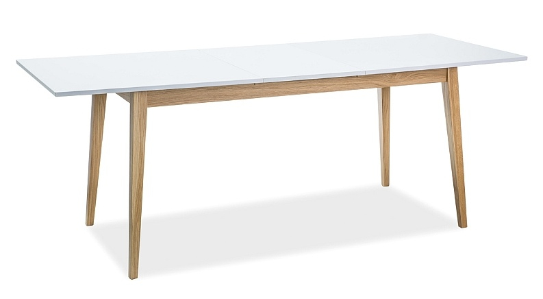 Jedálenský stôl rozkladací CESAR 120x68 biela/dub