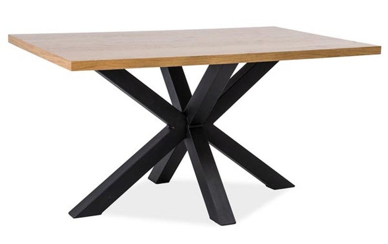 Jedálenský stôl CROSS dřevo masiv/kov 150x90