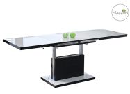 Jídelní/konferenční stůl ASTON 70x120 barva bílá/černá lesk
