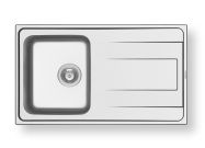 Nerezový dřez vestavný ALEA 1B 1D, polished