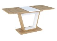 Jídelní stůl rozkládací NIGEL 120x80 dub artisan/bílá mat