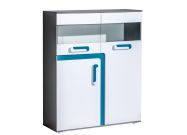 Komoda s barem APETTITA 16 antracit/tyrkys
