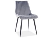 Jídelní čalouněná židle CASA 11883 velvet šedá/černá mat