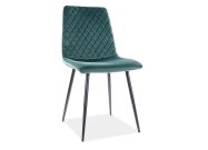 Jídelní čalouněná židle CASA 11879 VELVET zelená/černá