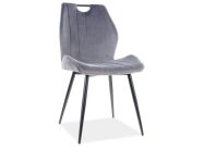 Jídelní čalouněná židle CASA 11800 VELVET šedá/černá