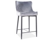 Barová židle CASA 11190 B H-2 VELVET šedá/černá