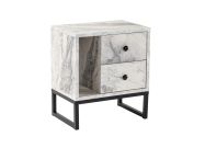 noční stolek na nožičkách, freesia mramor / černá