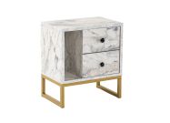 noční stolek na nožičkách, freesia mramor / zlatá