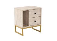 noční stolek na nožičkách, traventin / zlatá