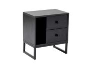 noční stolek na nožičkách, černé dřevo / černá