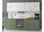 kuchyně 260, barva zelená/beton