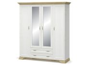 šatní skříň 4D2S se zrcadlem, barva borovice andersen/zlatý dub