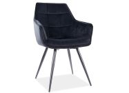 Jídelní čalouněná židle CASA 11887 VELVET černá/černá