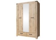 šatní skříň 3D2S se zrcadlem, barva dub Wotan
