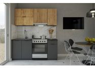 kuchyňská linka 180, barva zlatý dub kraft/grafit