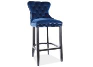Barová čalouněná židle CASA 11119 VELVET granátově modrá/černá