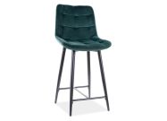 Barová čalouněná židle CASA 11395 VELVET zelená/černá