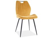 Jídelní čalouněná židle CASA 11800 VELVET žlutá curry/černá