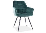 Jídelní čalouněná židle CASA 11887 VELVET zelená/černá