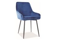 Jídelní čalouněná židle CASA 11001 velvet granátově modrá/černá