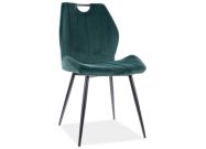 Jídelní čalouněná židle CASA 11800 VELVET zelená/černá
