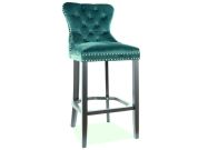 Barová čalouněná židle CASA 11119 VELVET zelená/černá