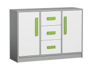 Komoda GYT 6 antracit/bílá/zelená