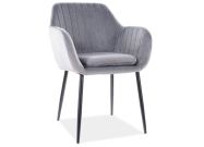 Jídelní čalouněná židle VANDA velvet šedá/černá