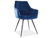 Jídelní čalouněná židle CASA 11887 VELVET granátově modrá/černá