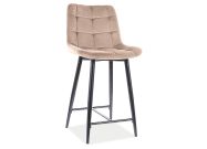 Barová čalouněná židle CASA 11395 VELVET béžová/černá