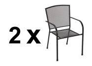 zahradní kovové křeslo - set 2 ks, barva černá