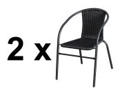 balkonová židle (2 ks), barva černá