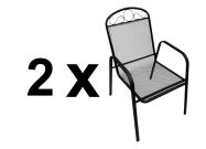 zahradní kovové křeslo (2 ks), barva černá
