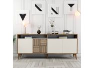 komoda na nožičkách, ořech / krémová