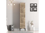 vysoká policová skříň, ořech / krémová