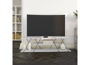televizní stolek industriální, barva bílá/černá