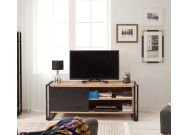 TV stolek na nožičkách, borovice/černá