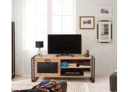 TV stolek na nožičkách, borovice/černá