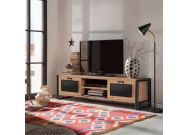 TV stolek na nožičkách, borovice/černá