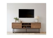 TV stolek na nožičkách, ořech/černá
