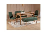 jídelní set s rozkládacím stolem, borovice Atlantic / zelená