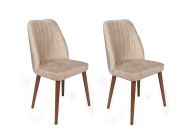 2 jídelní židle, krémová / ořech