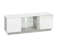 Televizní stolek CASA 56005 beton šedý/bílá lesk