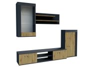 obývací stěna, barva antracit/dub artisan