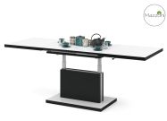 Jídelní/konferenční stůl ASTON 80x120 barva bílá/černá mat