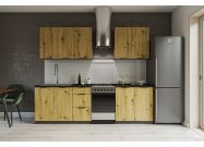 CAPRI kuchyňská linka na míru, grafit/dvířka dub Artisan