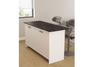 kuchyňský ostrůvek s ÚP pod PD, bílá/černý mramor